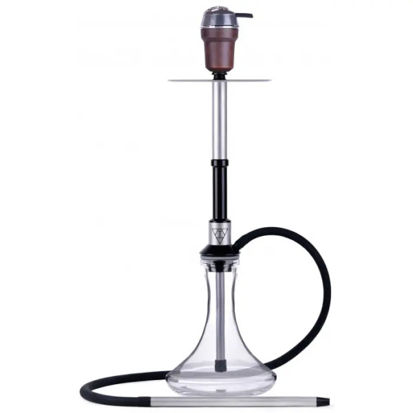 Кальян T-Hookah Transformer Silver Black на колбі Craft Clear 65 см