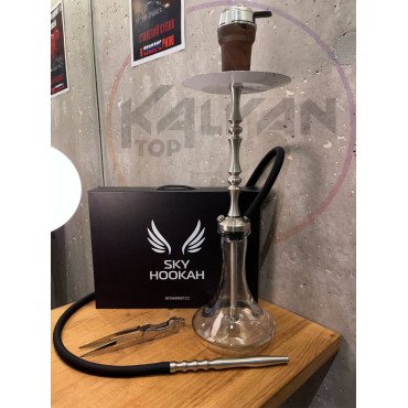 Кальян Sky Hookah Classic Silver в полном комплекте на колбе Craft Clear 65 см