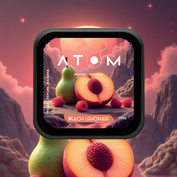 Табак Atom Peach Lemonade (Груша, Персик, Малина) 200 г