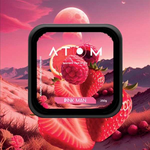 Табак Atom Pink Man (Малина, Клубника, Грейпфрут) 200 г