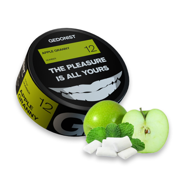 Тютюн Gedonist Apple granny № 12 (Зелене яблуко з м’ятною жуйкою) 100 г