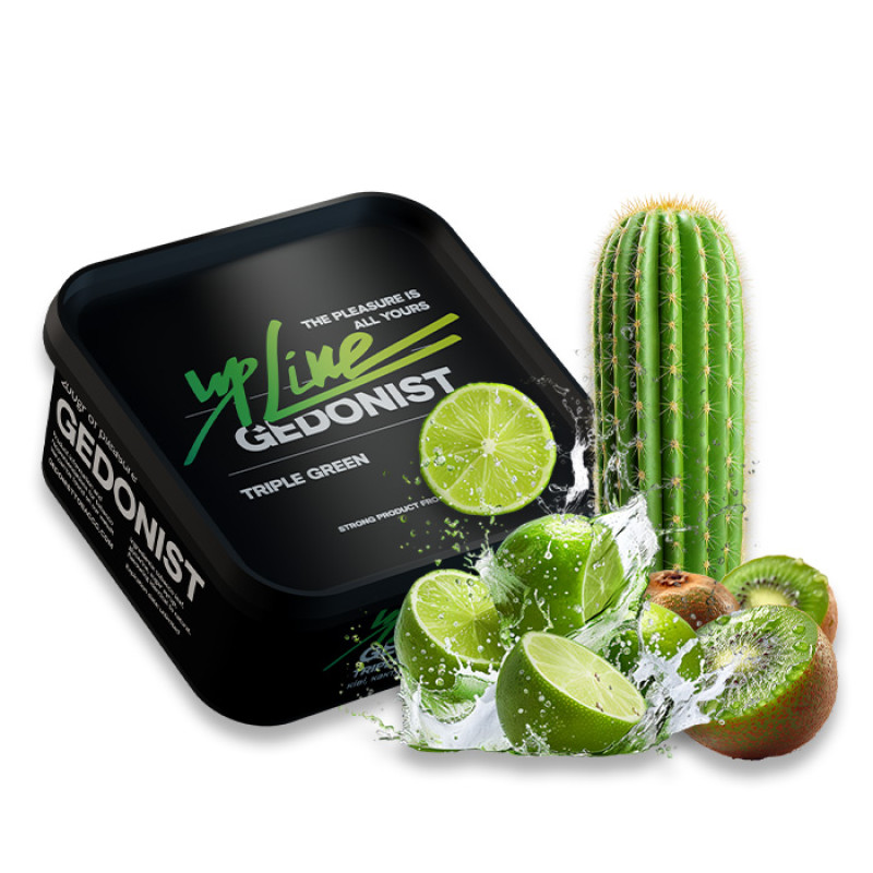 Табак Gedonist UPLine Triple Green № 003 (Киви, Лайм, Кактус) 200 г