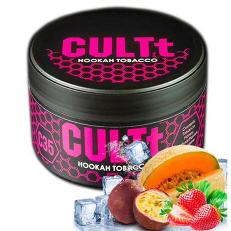 Тютюн CULTt C35 Strawberries Passion Fruit Melon Ice (Полуниця, Маракуя, Лід, Диня) 100 г Тютюн CULTt C35 Strawberries Passion Fruit Melon Ice (Полуниця, Маракуя, Лід, Диня) 100 г