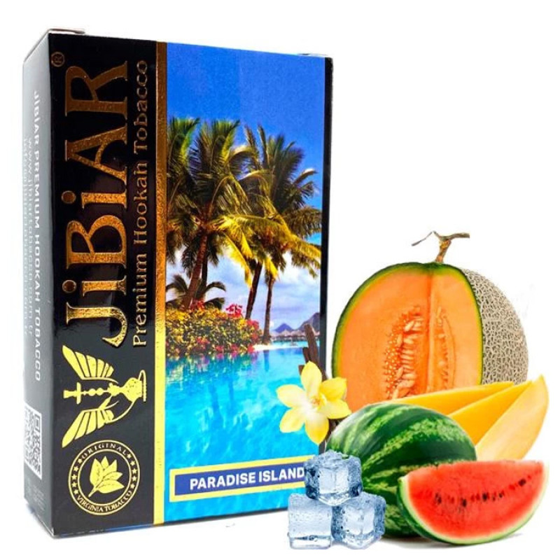 Табак Jibiar Paradise island (Арбуз, Ваниль, Дыня, Лед, Манго) 50 г