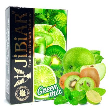 Тютюн Jibiar Green mix (Зелене яблуко, Ківі, Лайм, М'ята) 50 г