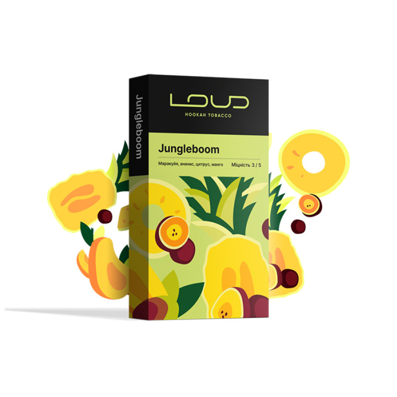 Тютюн Loud Dark Line Jungleboom (Маракуя, ананас, цитрус, манго) 100 г Тютюн Loud Dark Line Jungleboom (Маракуя, ананас, цитрус, манго) 100 г