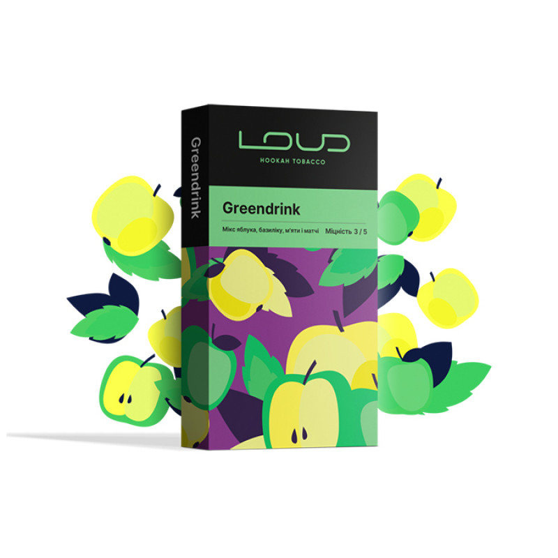 Табак Loud Dark Line Greendrink (Яблоко, мята, базилик, матчи) 100 г