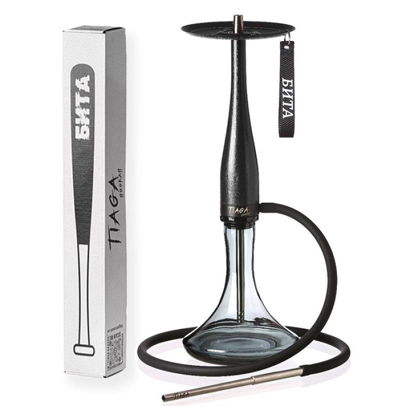 Кальян Tiaga Hookah Бита Black на колбі Craft Gray 70 см Кальян Tiaga Hookah Бита Black на колбі Craft Gray 70 см