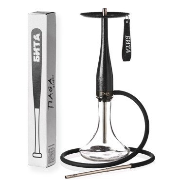 Кальян Tiaga Hookah Бита Black на колбі Craft Clear 70 см