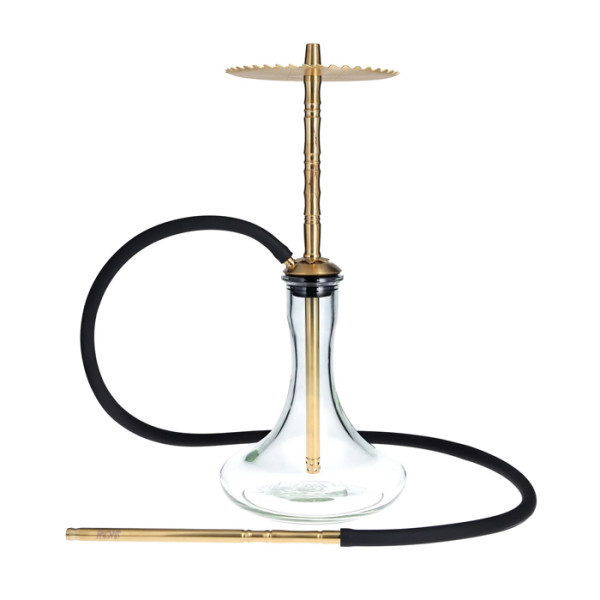 Кальян Trumpet Hookah Moar Gold с колбой Craft Clear 54 см