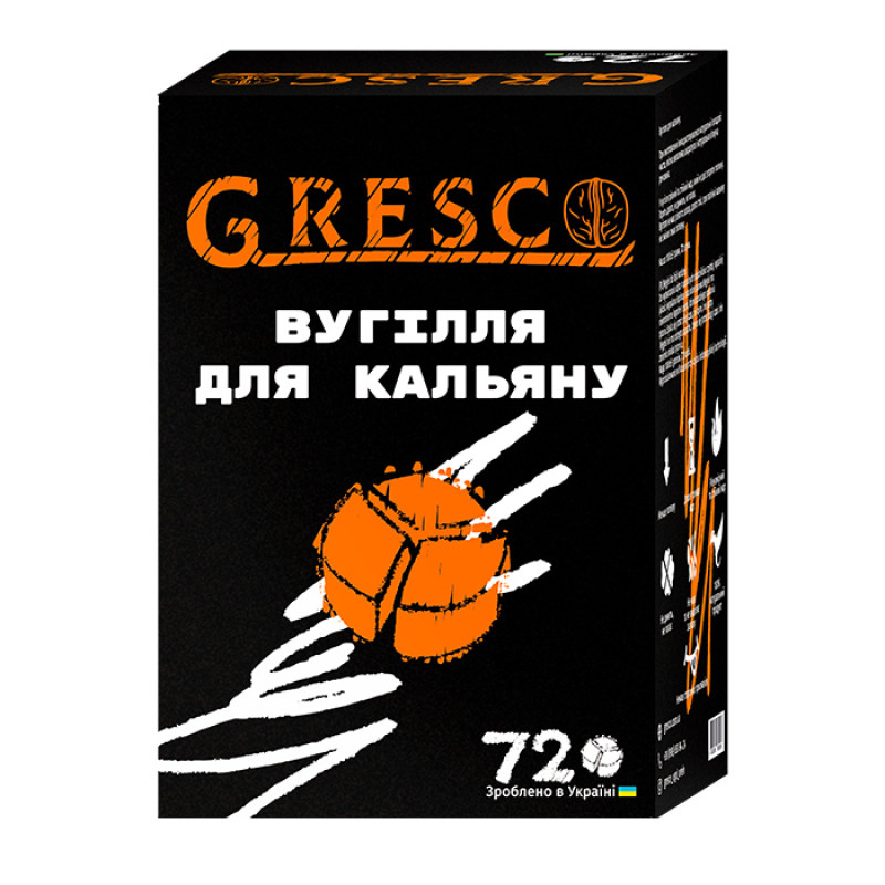 Горіхове вугілля Gresco під калауд 1 кг